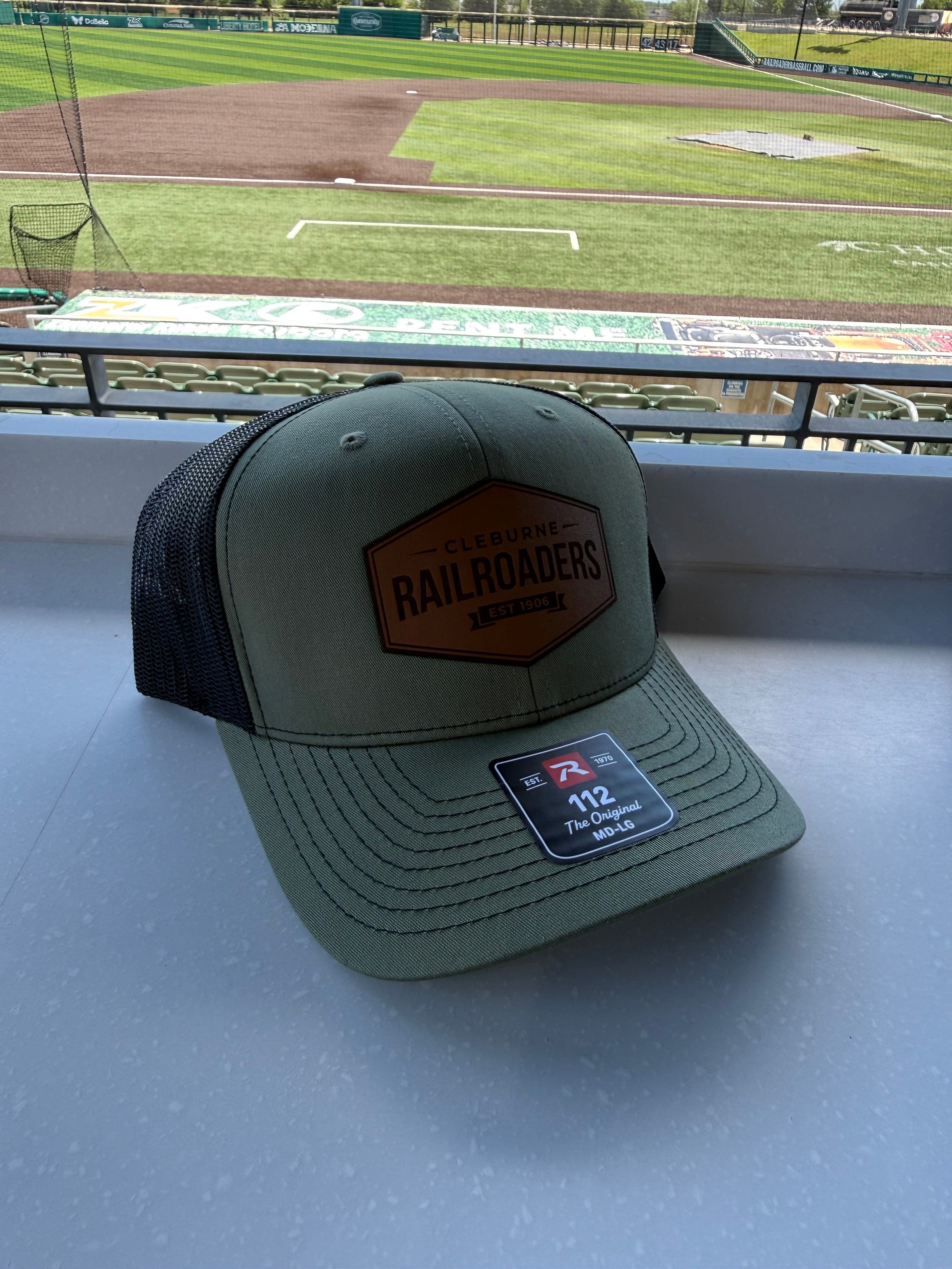 Green Leather Patch Trucker