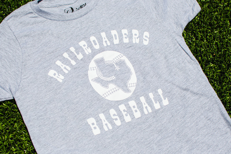 Youth Grey Railroaders Baseball Tee