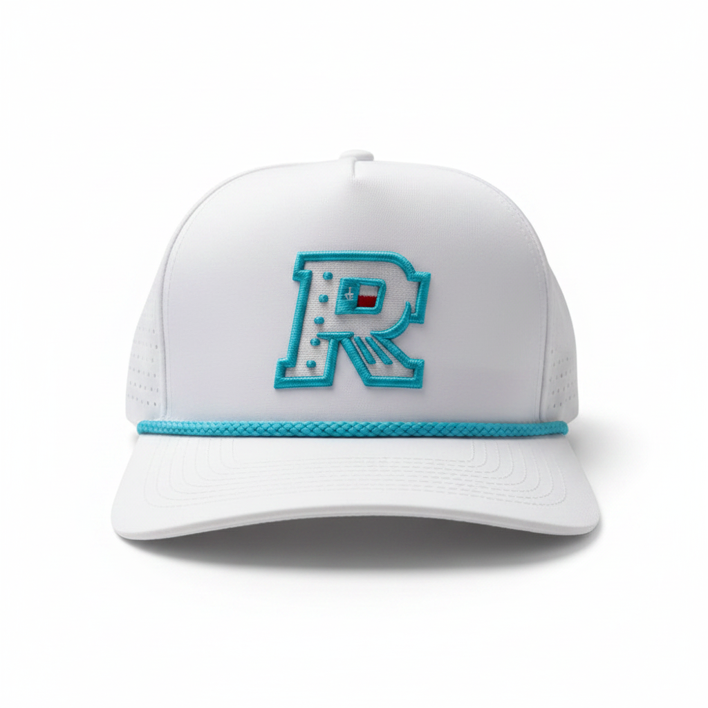 White & Blue Railmark Golf Hat