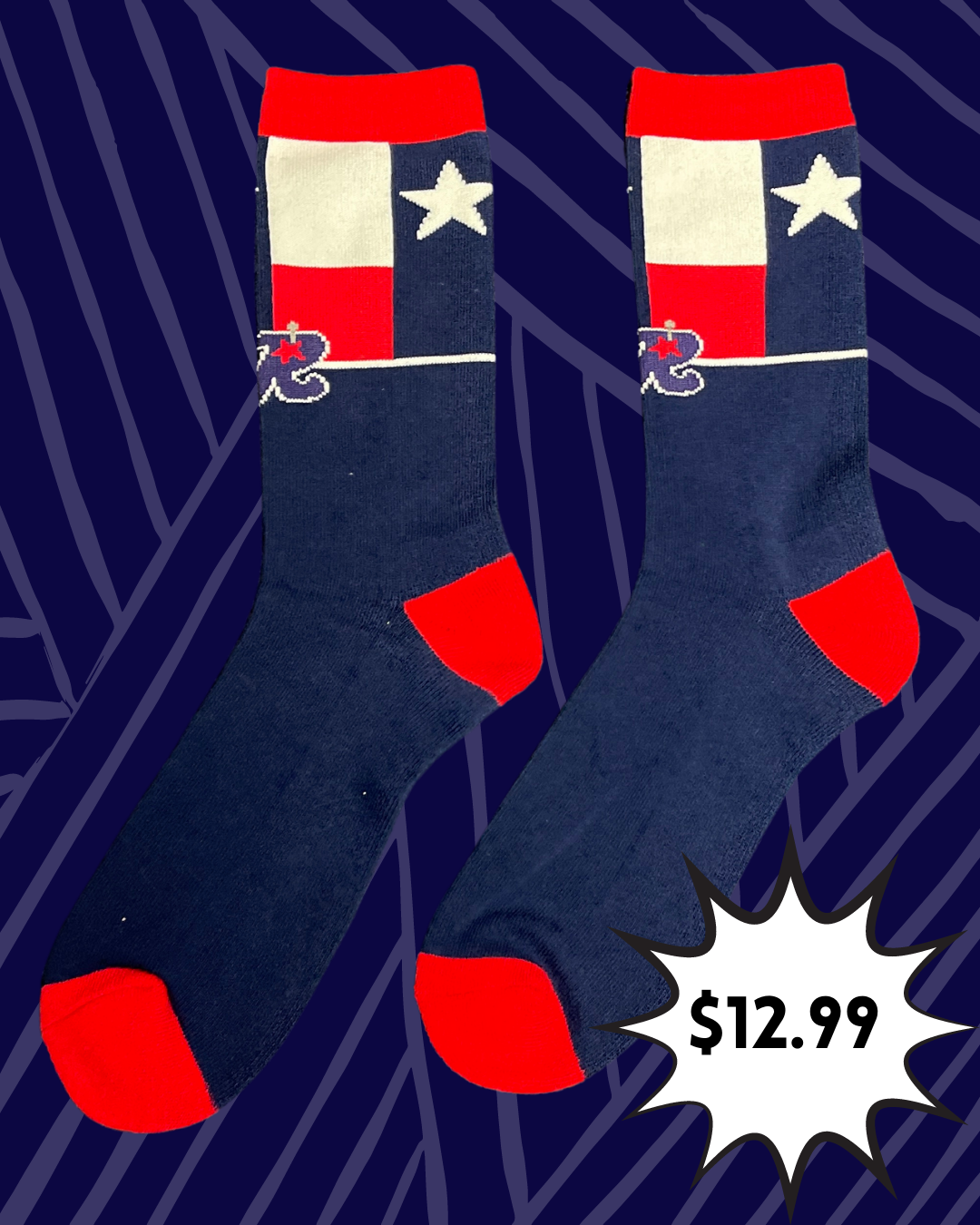 Railroader Texas Flag Socks